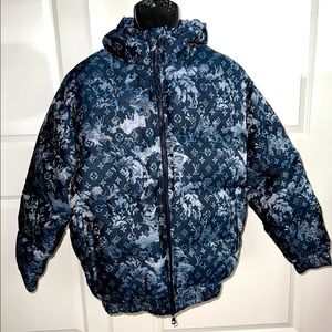 Louis Vuitton monogram hoodie spring jacket/ bomber blue Us size large